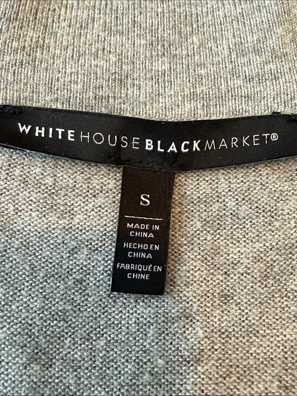 White House Black Market Light Gray V-Neck Sweater - Picture 2 of 4